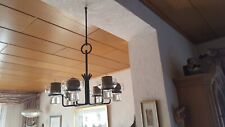 6er KERZENLEUCHTER Deckenleuchter Skandinavien Eisen Glas