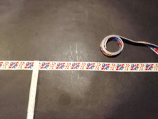 120 cm blau+rote Blumen Trachtenborte Webband Bordüre