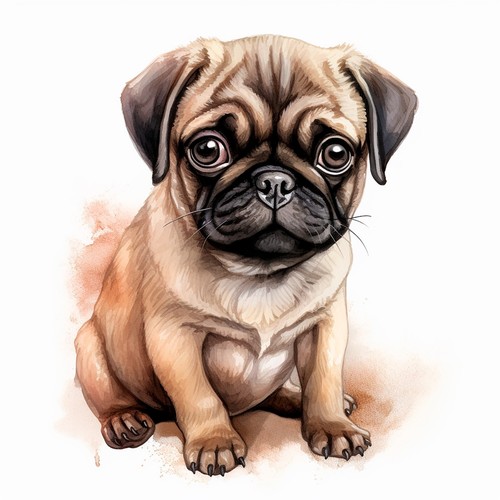 Wandtattoo aufkleber mops - aufkleber,