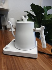 Design Gooseneck Wasserkocher Kettle m. Temperatureinstellung Weiss Edelstahl