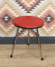 60er Jahre kleiner feiner Hocker ROT rund retro vintage zerlegbar