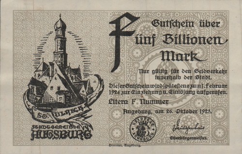 Augsburg stadt 5 billionen - stadt,