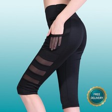 Damen Leggings 3/4 Capri Mesh