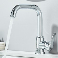 Waschtischarmatur Badarmatur 360° Wasserhahn Bad Waschbecken Mischbatterie Chrom