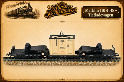 Märklin 4618 tiefladewagen - märklin,