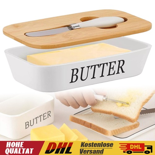 Butterdose mit holzdeckel - butterdose,