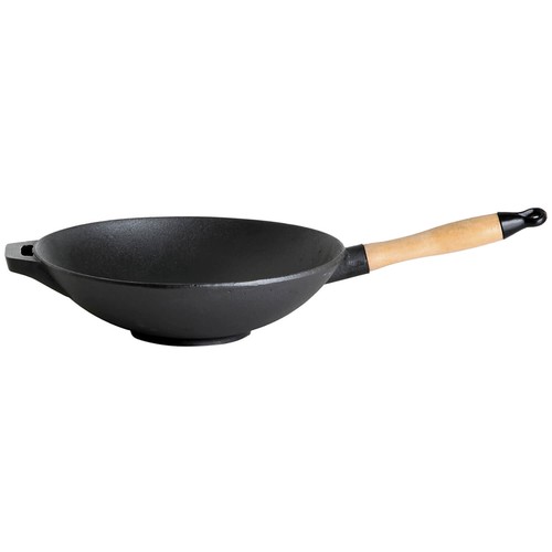 Wok aus gusseisen stiel ø - wok, stiel,