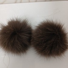 Pelzbommel Set Echtfell Blaufuchs 2 Stück Accessoires Geschenkidee Braun