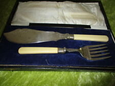 Antikes Vorlegebesteck versilbert in Original Besteckkasten um 1900