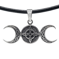 Colgante triple luna con - , nudo