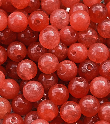 Rote jade perlen - rote, mit