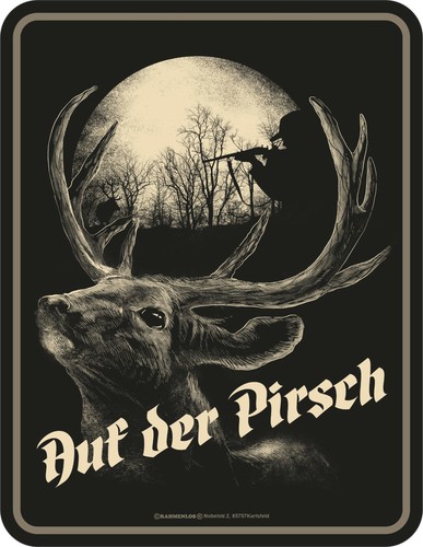 Blechschild auf der pirsch - blechschild,
