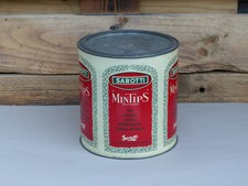 alte Blechdose SAROTTI MINITIPS Bonbon Verkaufsdose 22 cm Berlin Tempelhof