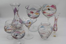 Pop Art Glas Muster Lucka Vase Handbemalt K&K Styling Tiffany Mosaik bunt