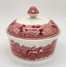 8.6 Adams * English Scenic * rot Zuckerdose + Deckel Deckeldose England