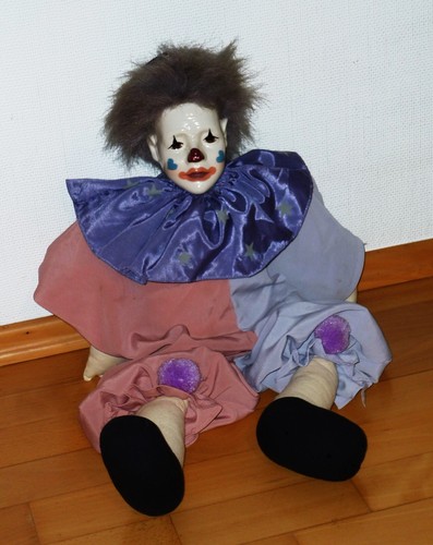 Harlekin clownpuppe mit - -,