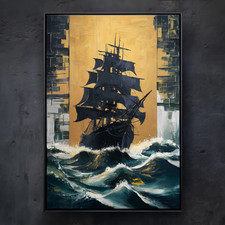 XL LEINWAND BILDER BIS 150x100x5 SEGELSCHIFF ALTES BOOT WANDBILD ABSTRAKT MODERN