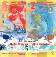 East Caribbean States 2 Dollar  Commemorative Polymer 6222# ❇️..