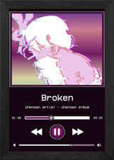 Vaporwave Anime Girl gerahmtes