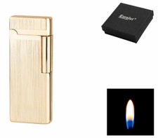 Eurojet Luxus Metall Feuerzeug Style gold/gebürstet Stein Gas, edel Gasfeuerzeug