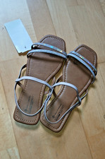 1 x Sandalen Slingback Pantolette Gr. 40  Strasssteine silber rosa NEU + Etikett