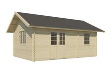 Gartenhaus CAROLINA 40 ISO Blockhaus 595x410cm 40mm Holzhaus mit Schlafboden