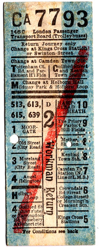 Trolleybus ticket london - ticket:,