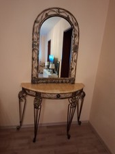 Barockspiegel Barock Spiegelkonsole Gold mit Marmorplatte und mit schönen Barock