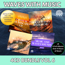 WAVES WITH MUSIC CD BUNDLE VOL 6 X4CD – Sleep & Relax Free UK P&P