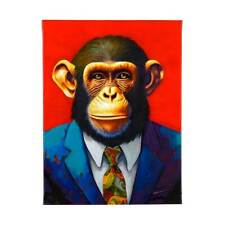 Design Wandbild Affe Acryl "CEO Monkey" 30x40cm handgemalt auf Leinwand