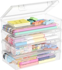 Lifewit Aufbewahrungsbox Plastikbox Bürobedarf Organizer stapelbar, 4er Pack