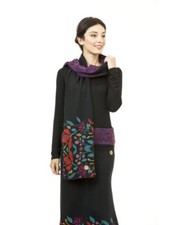 Schal Damenschal grün Blumen