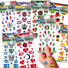 LÄNDER TATTOOS - Tattoo Flagge Flaggen Nationen Mitgebsel Motto Mottoparty Party
