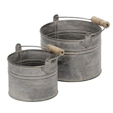 2tlg. Pflanztopf COTTAGE grau