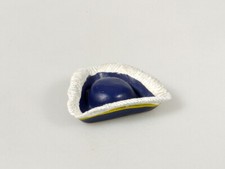 Haefelin Dreispitz Hut blau/weiß handbemalt Frankreich 18. Jhd. 1403-06-35