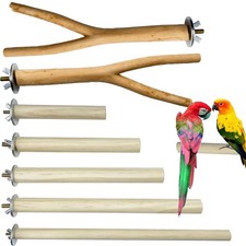 Vogelkäfig Zubehör: 7er Set Sitzstangen aus Naturholz für Papageien