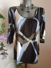 Mia- Linea  Damen Shirt Tunika Gr. 40-42  schwarz-blau-weiß gemustert NEU