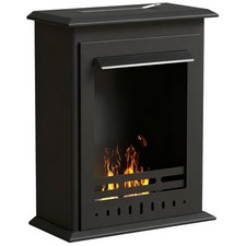 Bioethanol Kaminofen Freistehend Ethanol Kamin 3 Std. Brenndauer, Schwarz