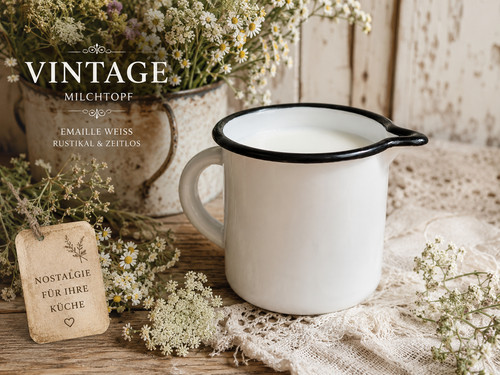 Vintage emaille milchtopf - vintage,