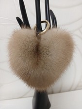 Nerz Herz Pelz Accessoires  Geschenkidee Taschen Schlüsselanhänger Beigebraun