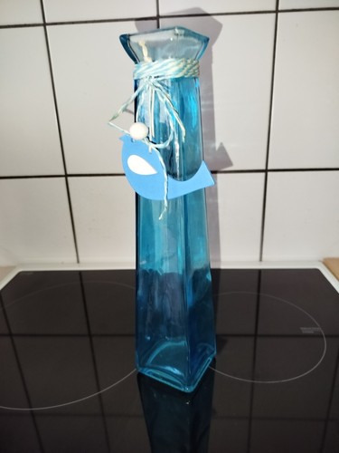 Moderne glasvase blau eckig - moderne,