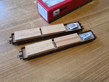 Roco 66990 Set 2x Rungenwagen Flachwagen Res braun DB Mangelhaft H0 =