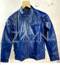 Herren Royalblau Bikerjacke