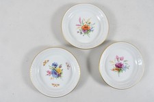 N92T26- 3x KPM Berlin Goldrand Porzellan Schale Blumenmalerei