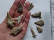 9 Pfeilspitzen,  Feuerstein, Nordamerika, Neolithic, Flint, prähistorisch