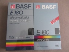 2x VHS-Videokassette BASF Extra Quality E 180 VHS Chrome Leerkassette NEU
