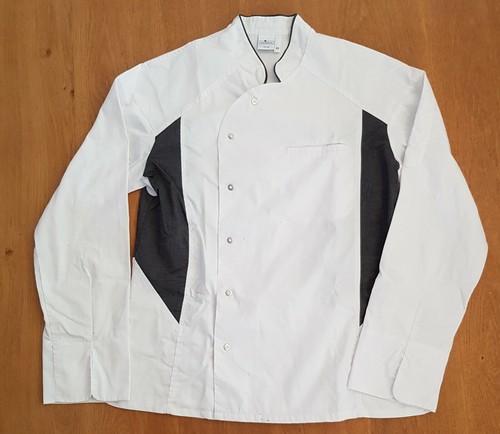 Kochjacke weiß grau 50 - kochjacke,