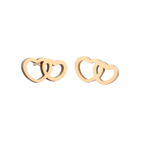 Ohrringe doppelherz gold - ohrringe,