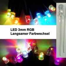 10pcs led 3mm - rainbow, slow