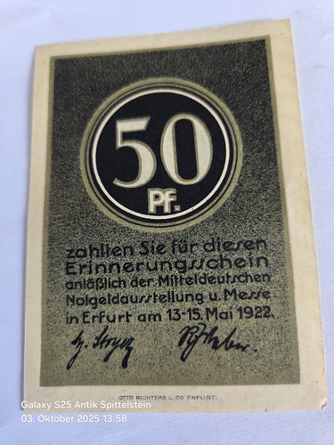 Notgeld thüringen erfurt 25 - notgeld,